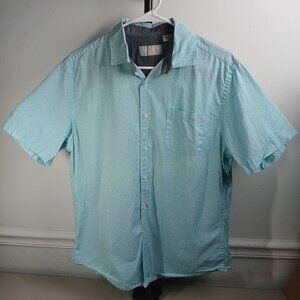 Claiborne Men's Slim Fit Stretch Short Sleeve Button Shirt - Mint Green Gingham